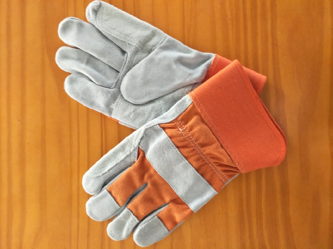Tough Leather Gloves Colors Safety Protect Gardener Worker Labor Gloves