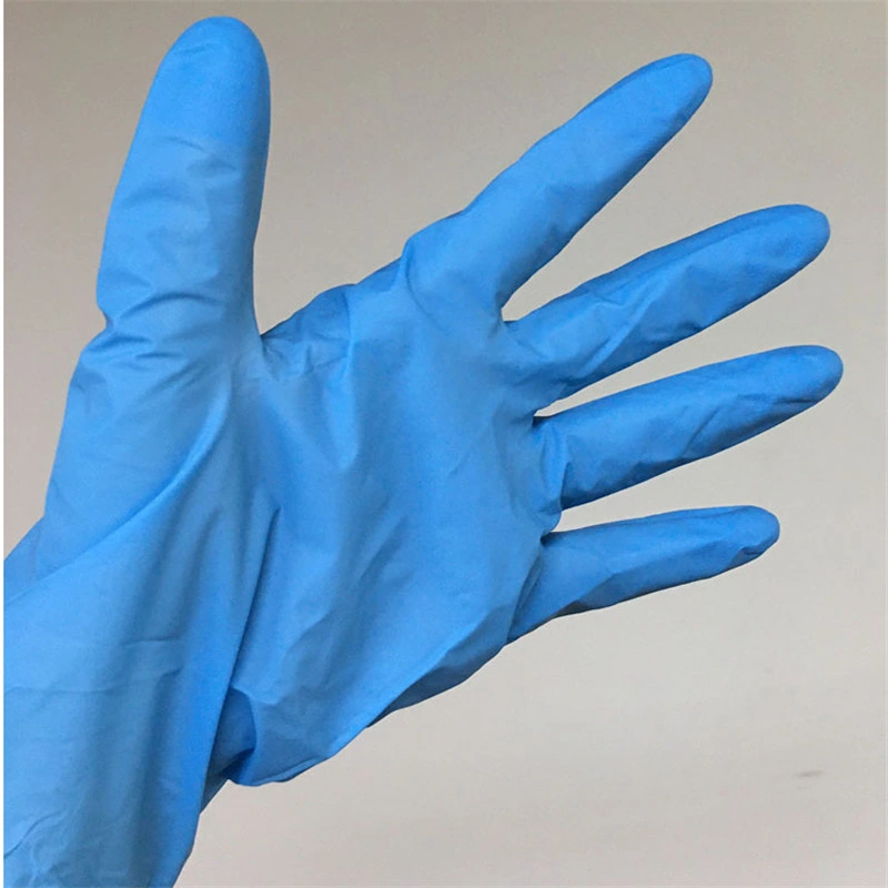 Wholesale in Stock Waterproof Household High Quality Blue Safety Protection Latex Disposable Hand Gloves