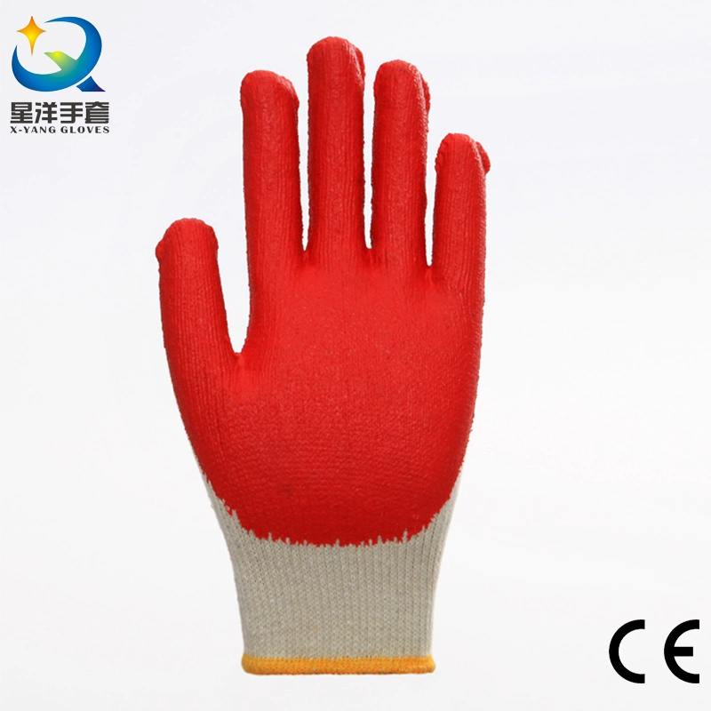 Labor 13G Polyester Liner with Crinkle Latex Coated Safety Medium Gloves with CE Certificated