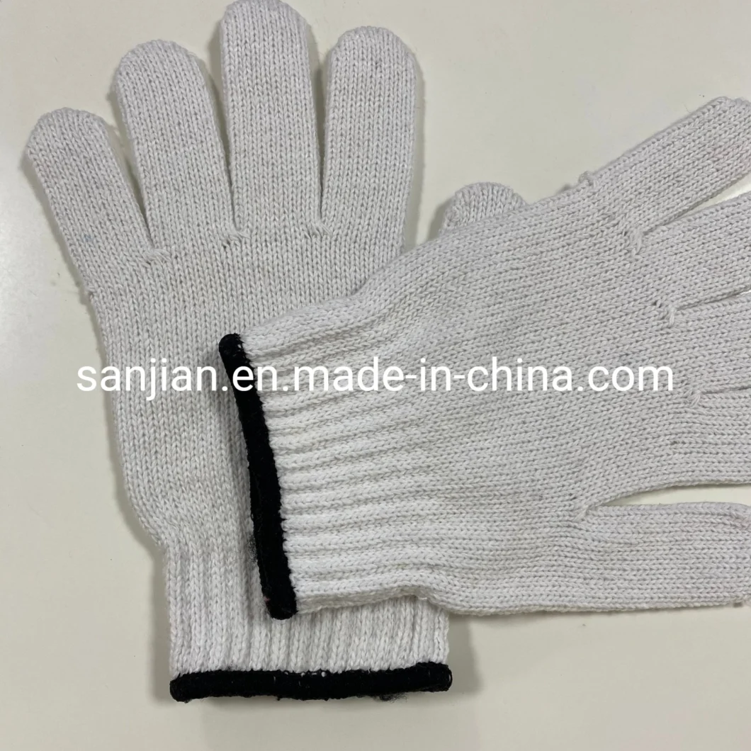 75g Bleached White Cotton Knitted Gloves Safety Cotton Gloves