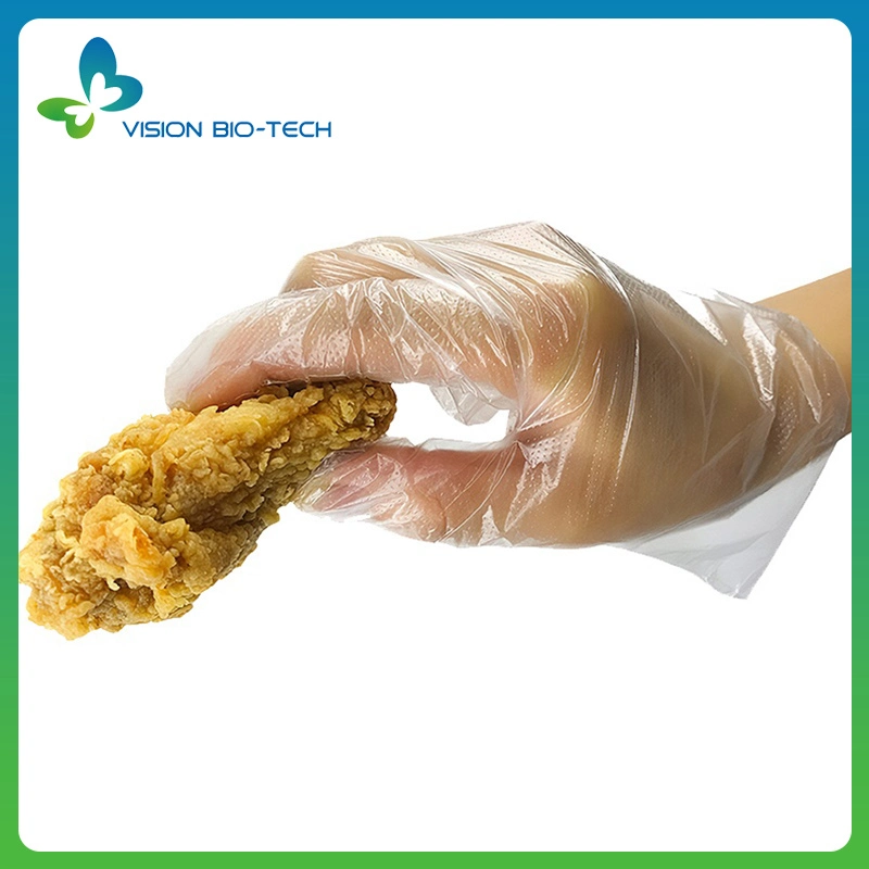 Biodegradable Kitchen Disposable Plastic Vinyl CPE TPE Gloves for Cooking