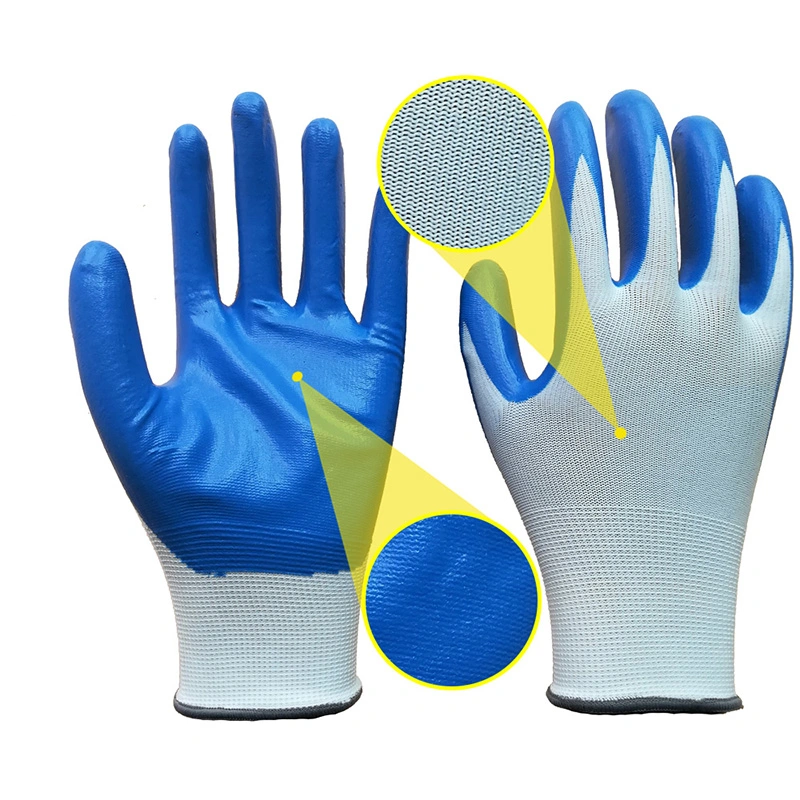 Working Protective Nitrile Coated Work Gloves Industrial Gloves