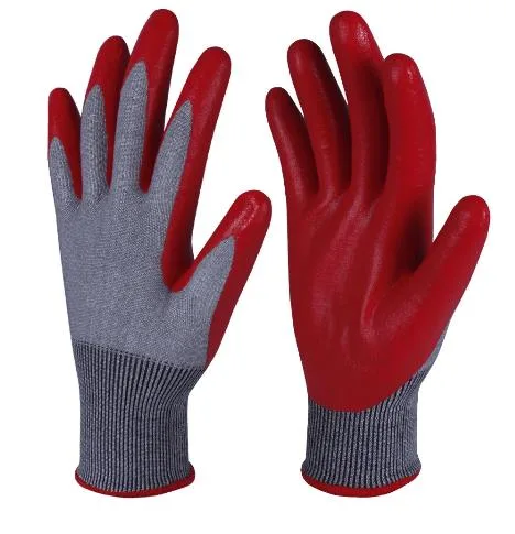 Black Foam Nylon Steel Wire Winter Safety Work Nitrile Coated Gloves for Mechanic