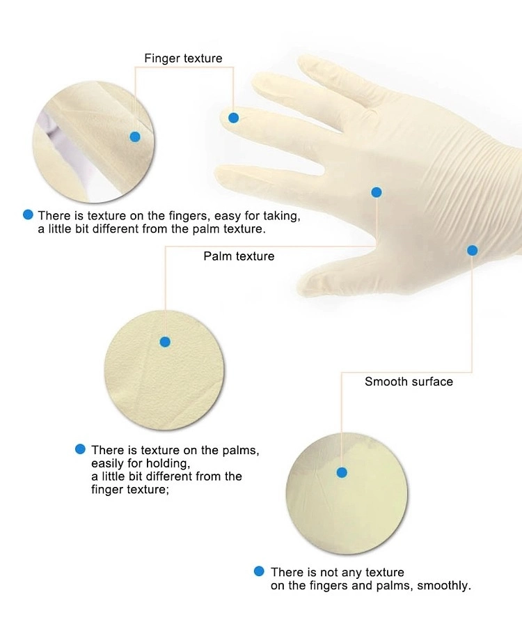 Disposable Safety Protective Rubber Gloves Sterilized Medical Latex Gloves