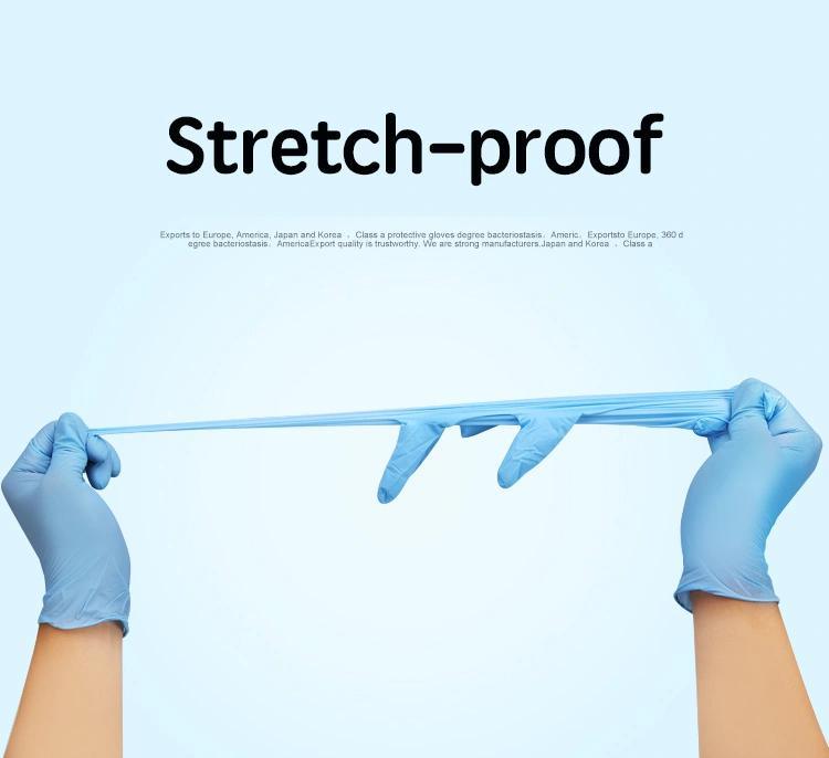 Blue Powder Free Disposable Nitrile Exam Gloves Manufacturers China