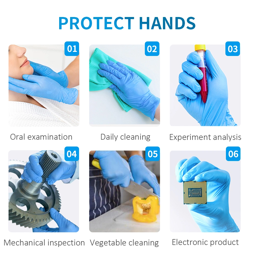 CE FDA Approval Vinyl Examination Powder Free Nitrile Hand Gloves