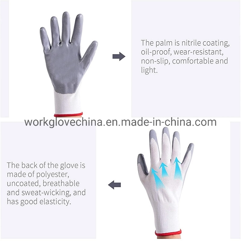 Black Nitrile Coated Glove Puncture Resistant Work Garden Glove Household Cleaning Mechanic Hand Protection Working Gloves