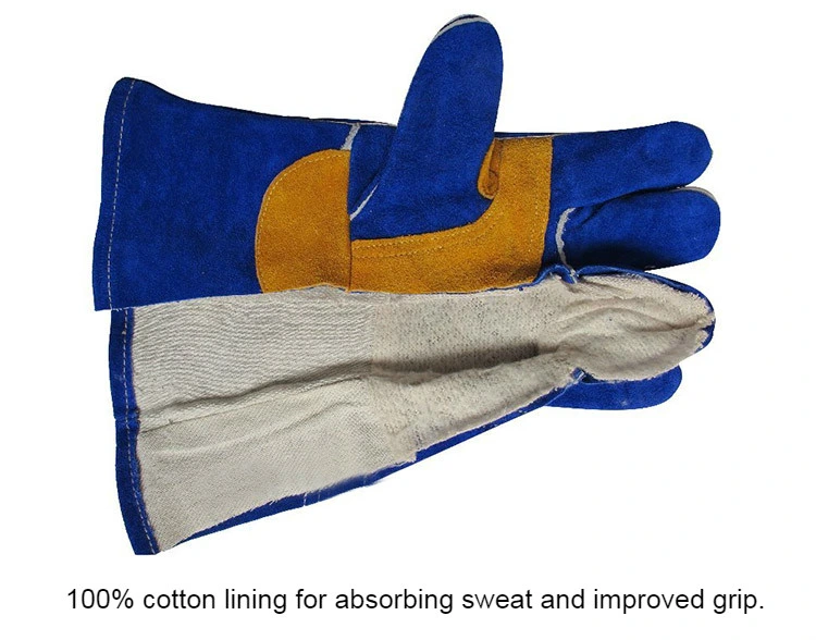 Heat Resistant Argon MIG TIG Split Cowhide Leather Welding Gloves