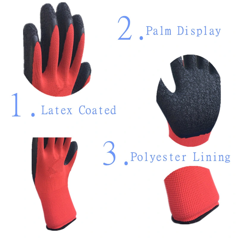 Wholesale Industrial Safety Cheap Work Latex Coated Gloves Rubber Arbeitshandschuhe