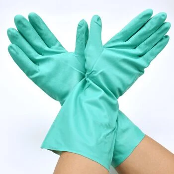 Gardening Green Nitrile Industrial Gloves