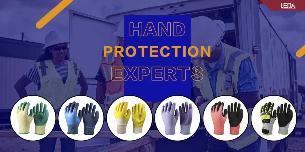 Industrial Use Hand Protecting Crinkle Latex Coated Gloves