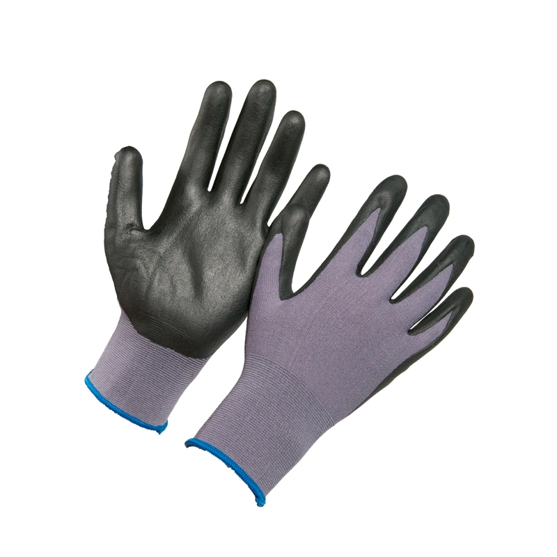 Ultra Thin Micro-Foam Nitrile Work Gloves with 15g Nylon Spandex