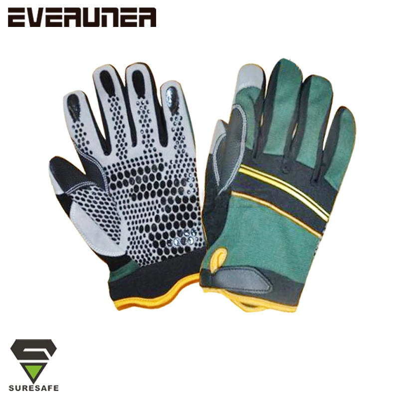 Silicone Printing Synthetic Leather Palm Gloves Anti Slip Mechanic Gloves