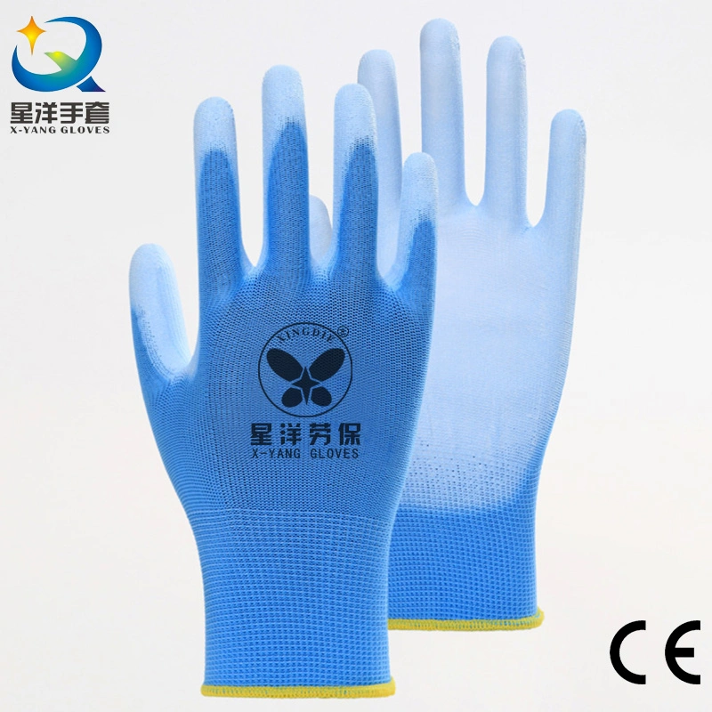 Wholesale PU Polyurethane Coated Safety Protective Working Labor Gloves for Gardening