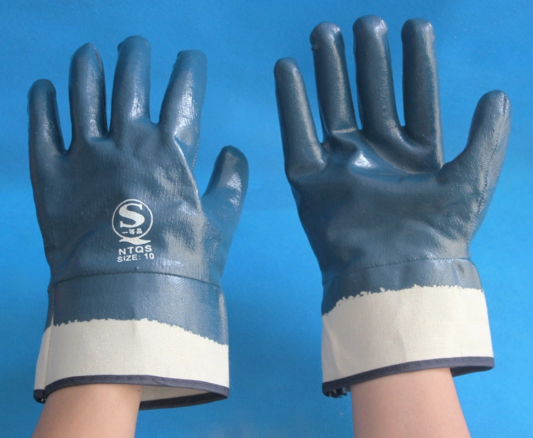 Heavy Duty Blue Nitrile Coated Work Gloves