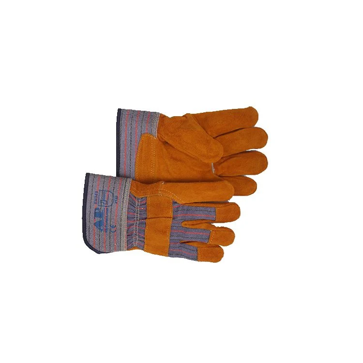 Golden Thick Leather Heavy Duty Working Gloves with CE Certificate Against Abration and Puncture