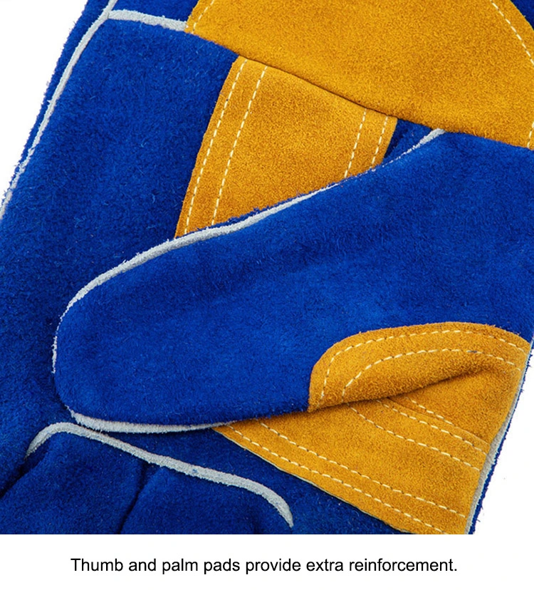 Heat Resistant Argon MIG TIG Split Cowhide Leather Welding Gloves