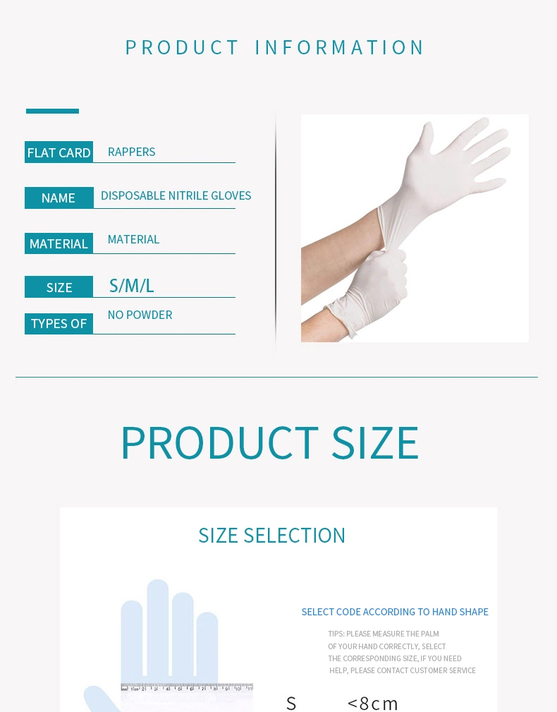 Hot Sale Protective Disposable Nitrile Hand Gloves in Stock