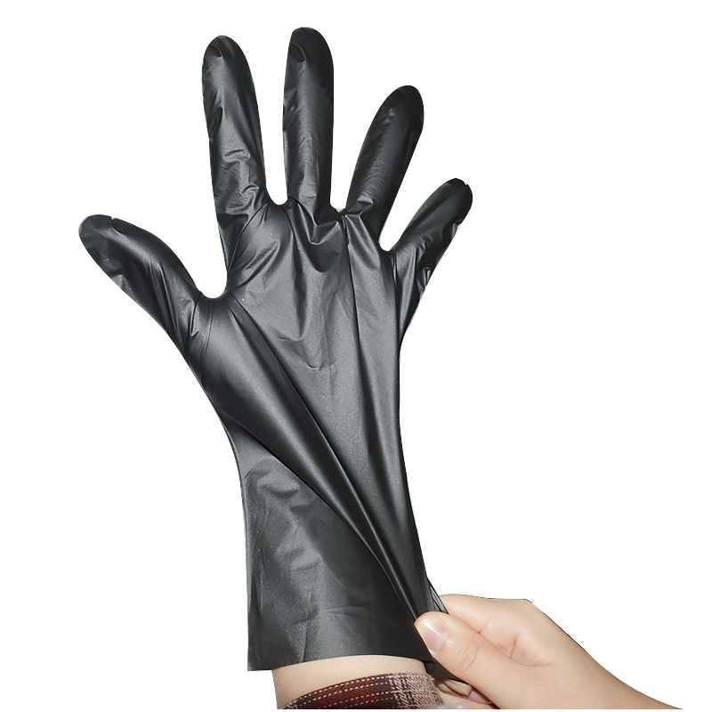 Disposable HDPE LDPE CPE TPE PE Gloves Water Proof Hand Protective Safety Black Gloves
