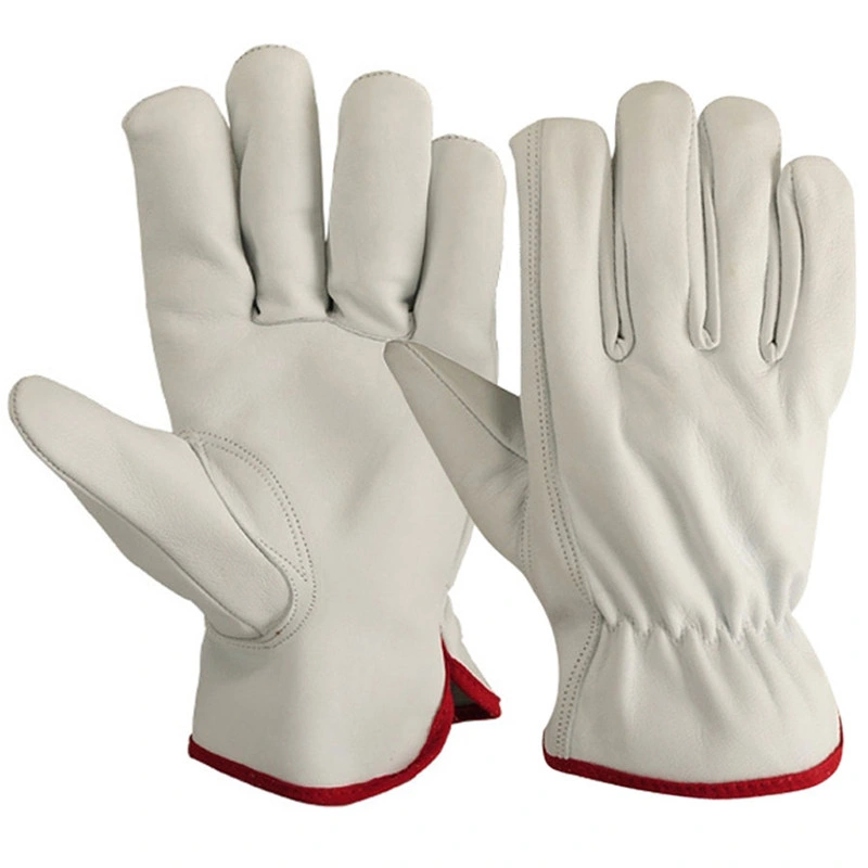 Custom Logo Cow Grain Leather Grip Hand Gloves Leather Welding Gloves