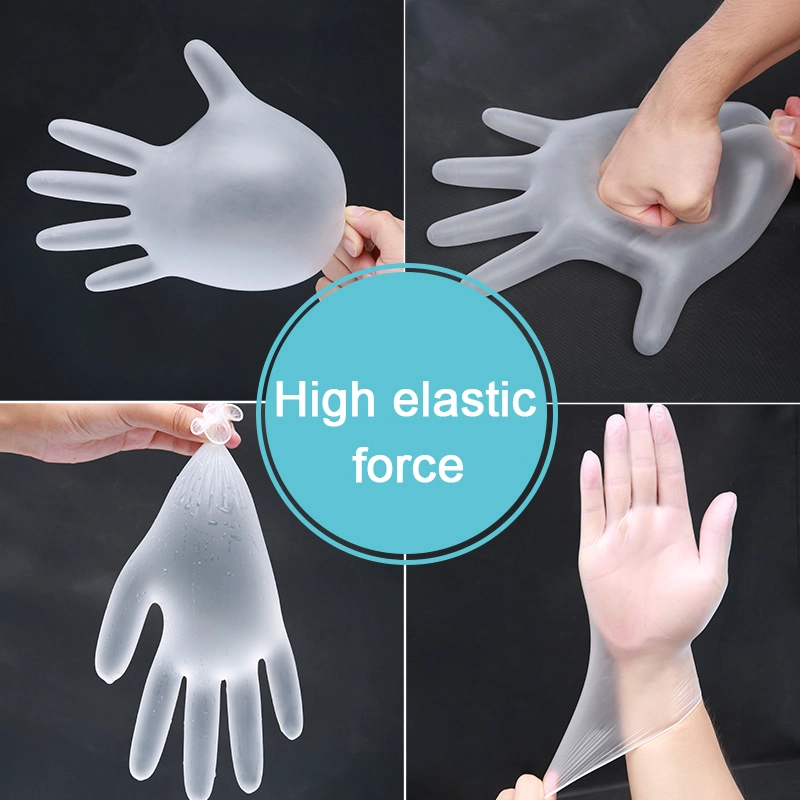 Food Grade Disposable Vinyl Gloves Anti-Static Plastic Gloves for Food Cleaning Cooking Restaurant Kitchen