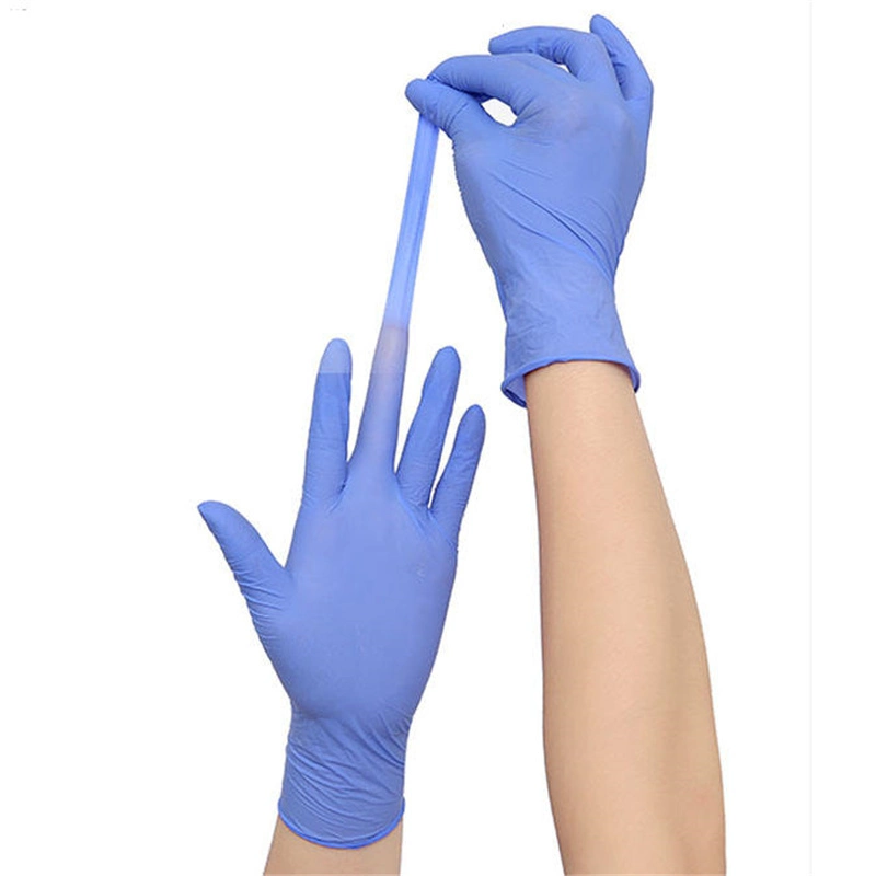 Wholesale Blue Powder Free Non-Medical Nitrile Gloves with High Quality Disposable Nitrile Gloves