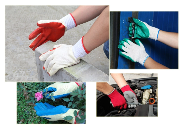 Red Industrial Rubber Gloves Heavy Duty Work Safety Gloves Ce 3232