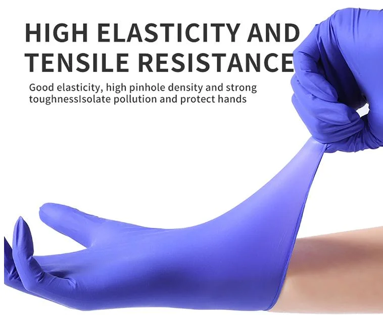 Blue Nitrile Gloves Powder Free Protective Daily Use Latex Gloves PVC Gloves
