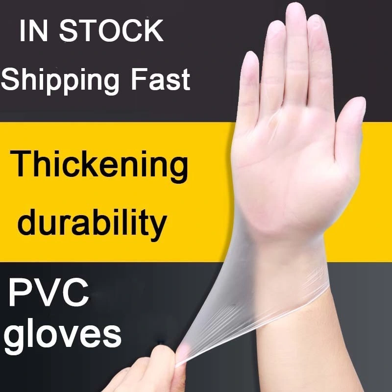 100PCS Food Grade Disposable Vinyl Gloves Antistatic Plastic for Food Cleaning Cooking Restaurant Kitchen Gloves