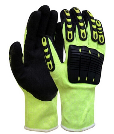 Mechanical Gloves Nitrile Coated Work Gloves with TPR Impact Work Gloves