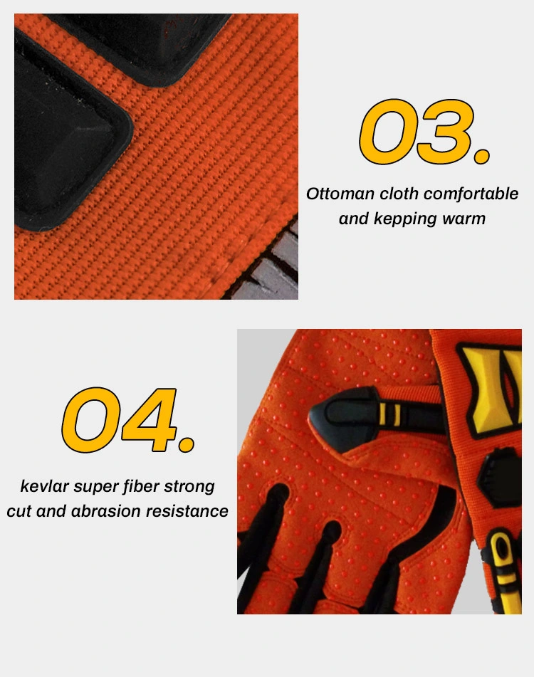 Best Quality Impact Protective Mechanic Gloves / Anti-Vibration Gloves / Oil & Gas Industries Safety Gloves, Impact Gloves