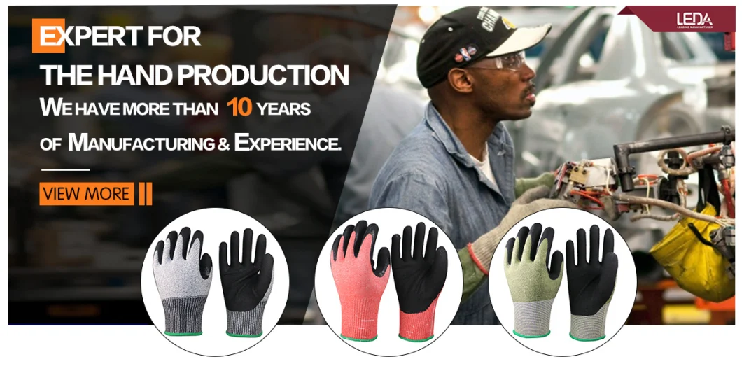 Heavy Duty Industry Hand Protecting TPR Equipped Work Gloves