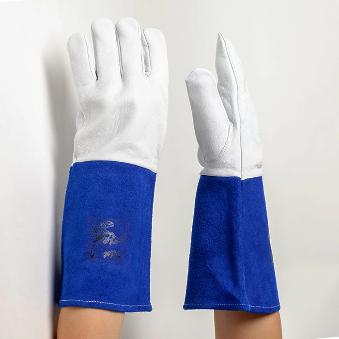 Red Cow Split Leather Welding Gloves, One Piece Back