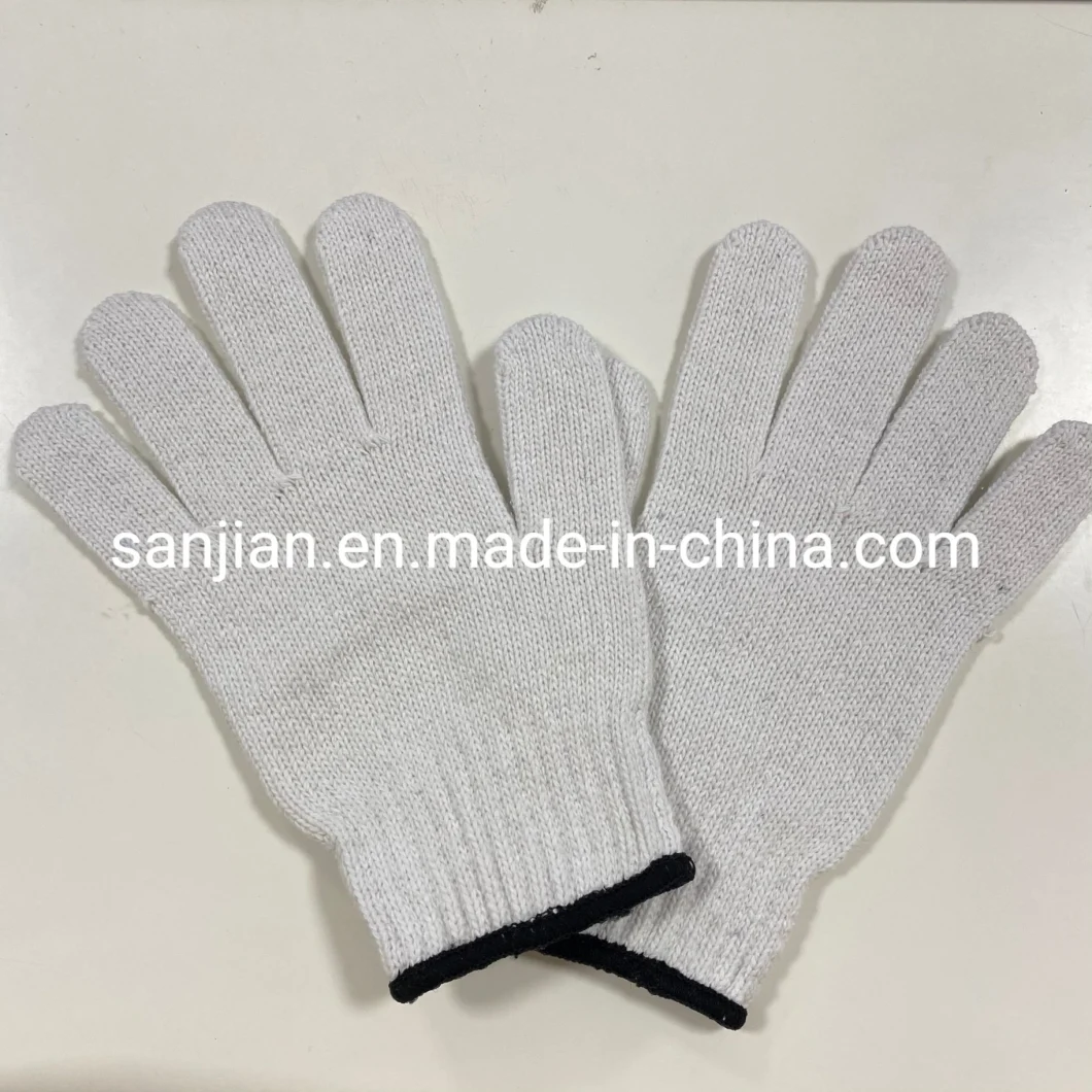 75g Bleached White Cotton Knitted Gloves Safety Cotton Gloves