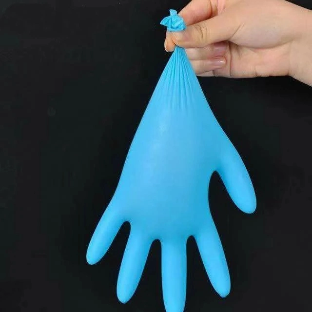 2021 New Disposable Blue Synthetic Vinyl Gloves Vinyl/Nitrile Blended Gloves