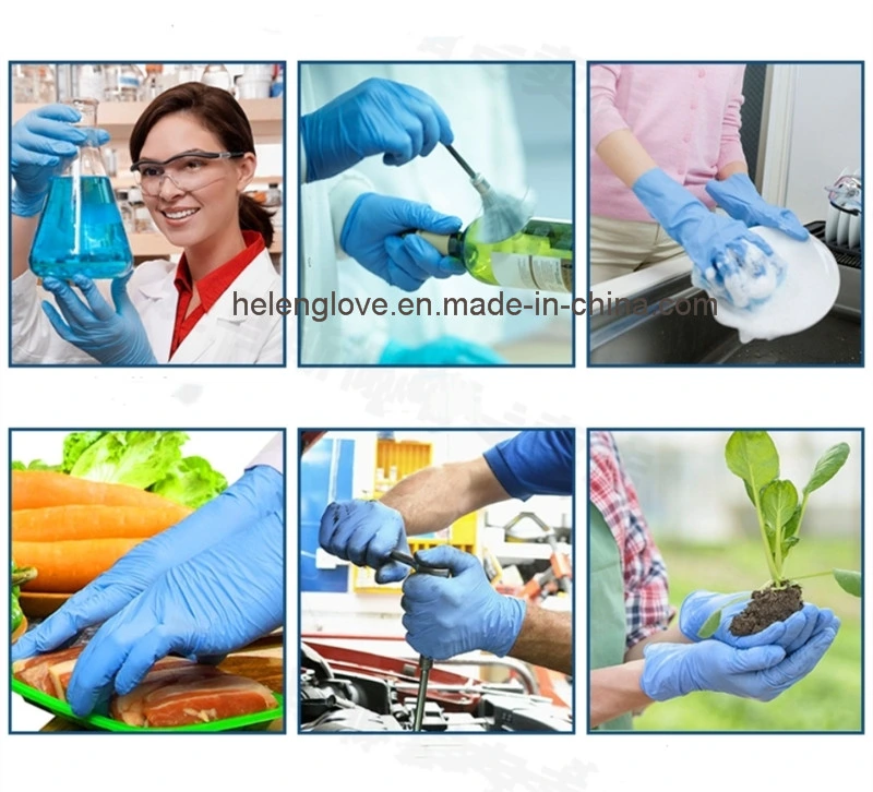 Disposable Kitchen Food Gloves Powder Free Textured Non-Sterile Large Nitrile Cleaning Gloves