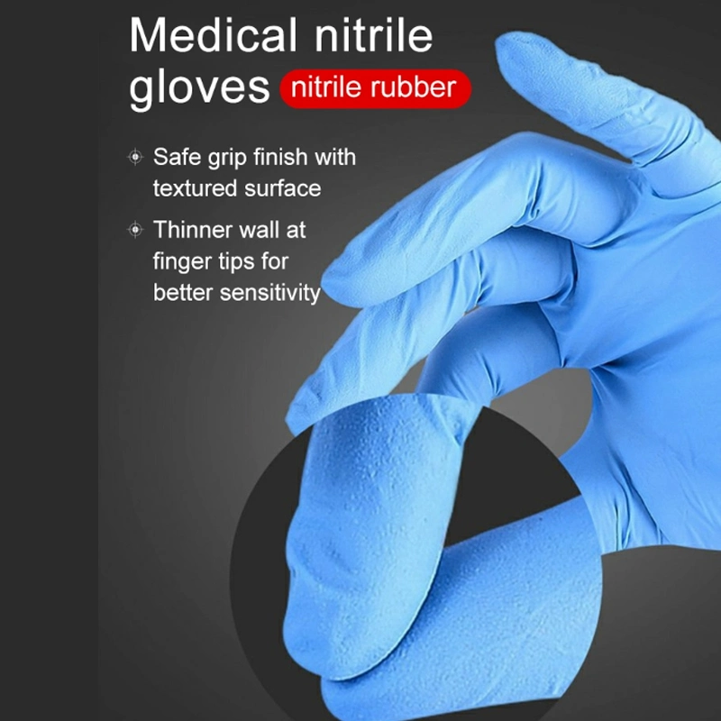 High Quality Wholesale Blue Nitrile Gloves Powder Free Non-Medical S/M/L/XL Nitrile Gloves with High Quality Disposable Nitrile Gloves