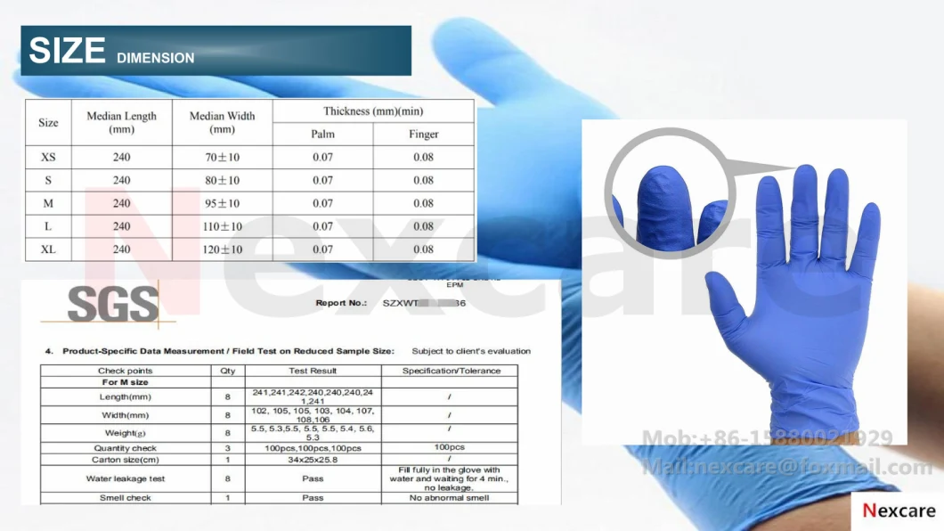 Size XL Disposable Nitrile/Blend Nitrile Examination Gloves Powder Free Approved En374-N0144