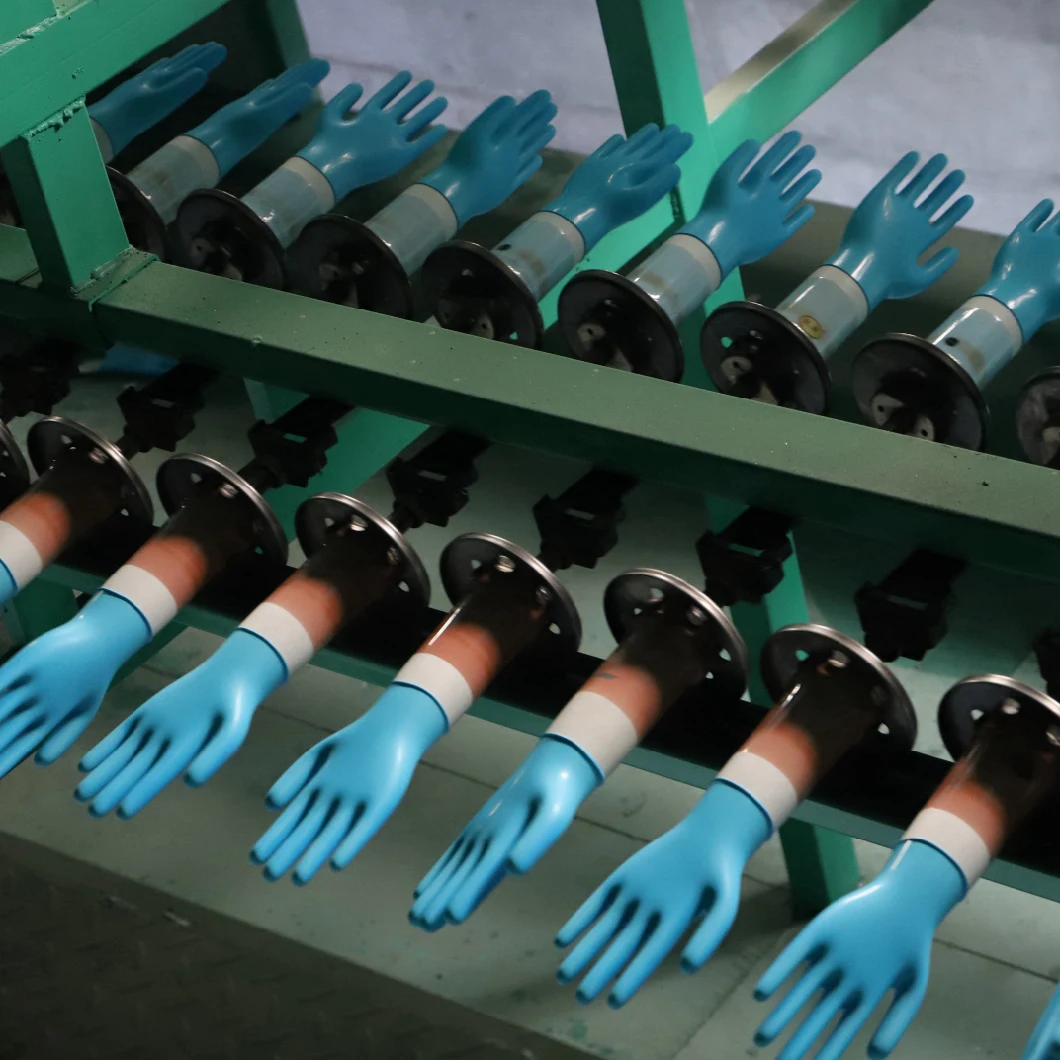 Blue Ambidextrous PVC Nitrile Blend Disposable Examination Powder Free Gloves Vinyl/Nitrile Blended Gloves