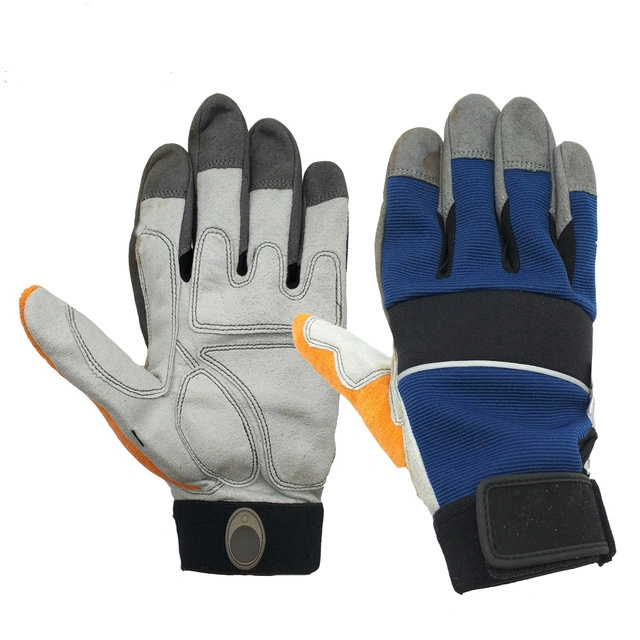 Leather Mechanic Safety Gloves Hand Working Gloves