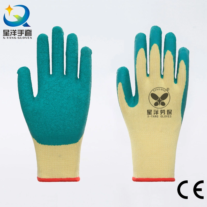 13gauge Polyester Latex Crinkle Coated Glove Protective Hand Safety Industrial Work Gloves