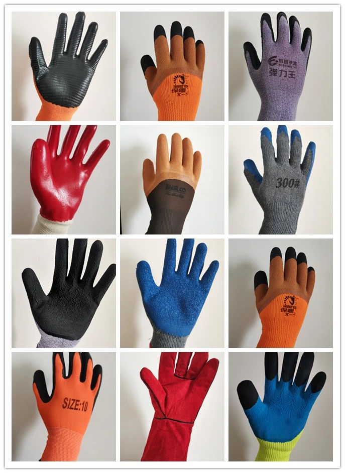 Half Latex Coated Gloves Crinkle Latex Coating Warm Industrial Gloves