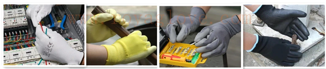 Polyester Shell PU Gloves Coated Protect Hand Safety Work Gloves/Industrial Work Gloves
