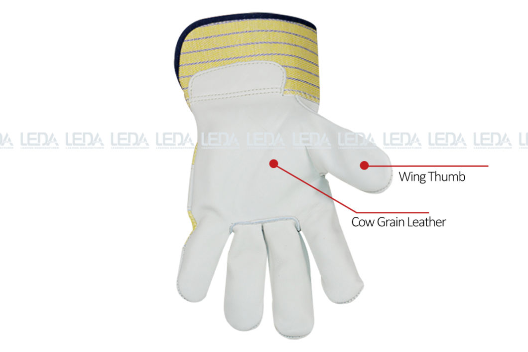 Puncture Resistant Cow Grain Leather Single Palm Work Gloves