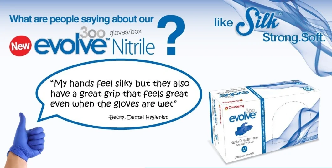 En455 En374 510K Nitrile Powder Free Gloves Non Sterile Ambidextrous Blue Nitrile Gloves