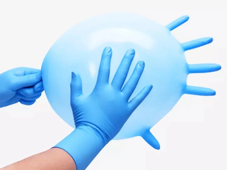 Blue Nitrile Gloves Examination Gloves Kitchen Gloves