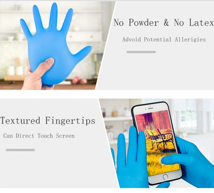 CE En374, En 420 Powder Free Disposable Nitrile Gloves Nitrile Examination Gloves, Multi-Purpose Nitrile Gloves