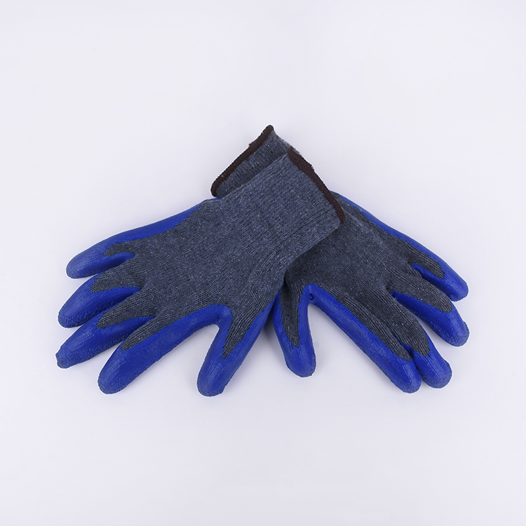 Cheap Blue Coated Latex Gloves Safety Work Gloves Grey Knitted Work Glove