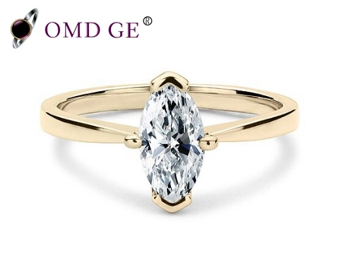 Marquise Diamond Engagement Ring in Yellow Gold