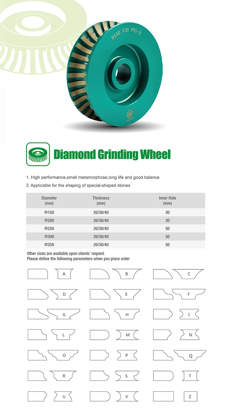Diamond CNC Stone Stubbing Grinding Wheel for Granite and Marble Surface Material Removal